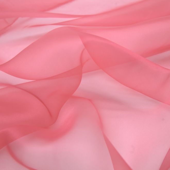 Tecido organza cristal rosa goiaba