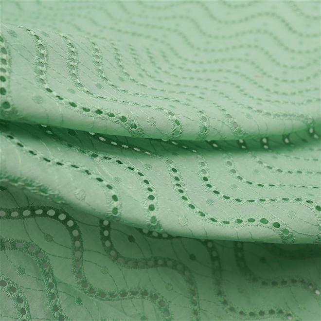 Tecido laise 100% algodão verde claro