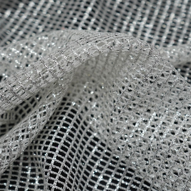 Tecido tela com glitter off white Maximus - Main Image