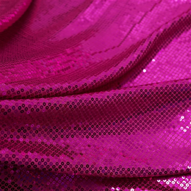 Tecido malha bordada paetê pink