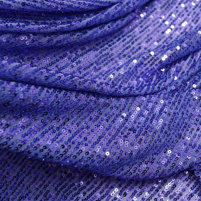 Tecido tule bordado paetê azul hortência