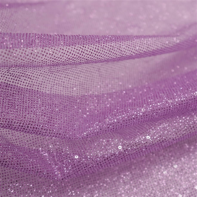 Tecido tule com glitter paetizado lilás