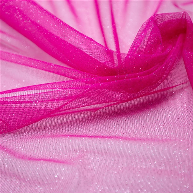 Tecido tule com glitter pink