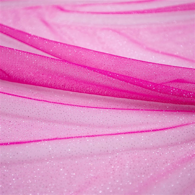 Tecido tule com glitter pink