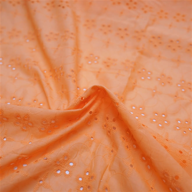 Tecido laise 100% algodão laranja desbotado