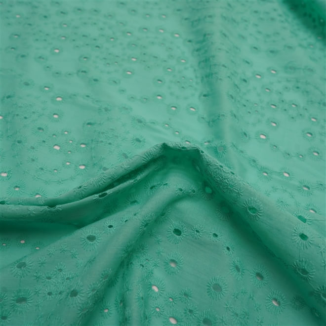 Tecido laise verde tiffany 100% algodão