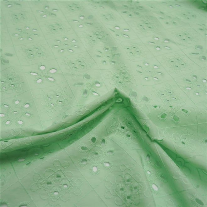 Tecido laise verde claro 100% algodão