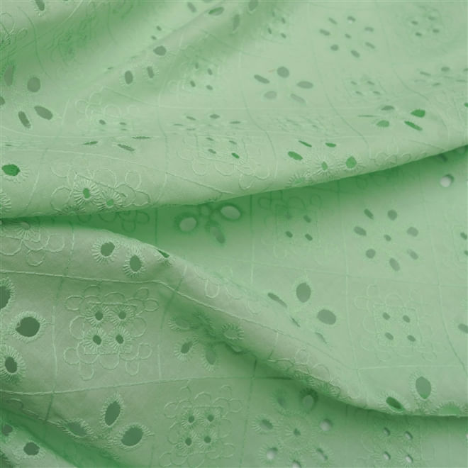 Tecido laise verde claro 100% algodão