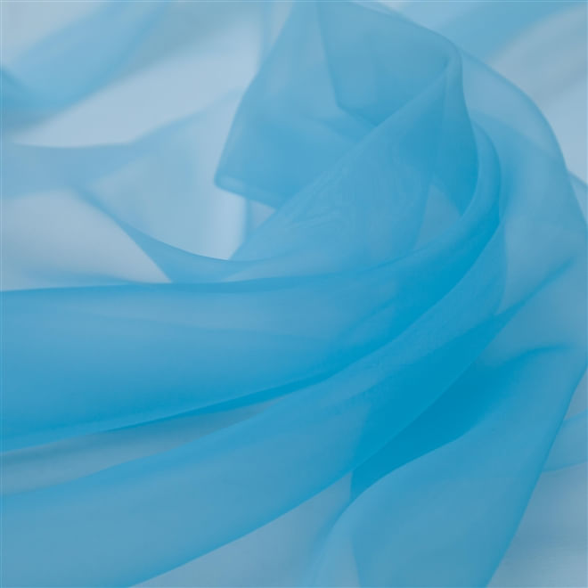 Tecido organza nacional  azul turquesa