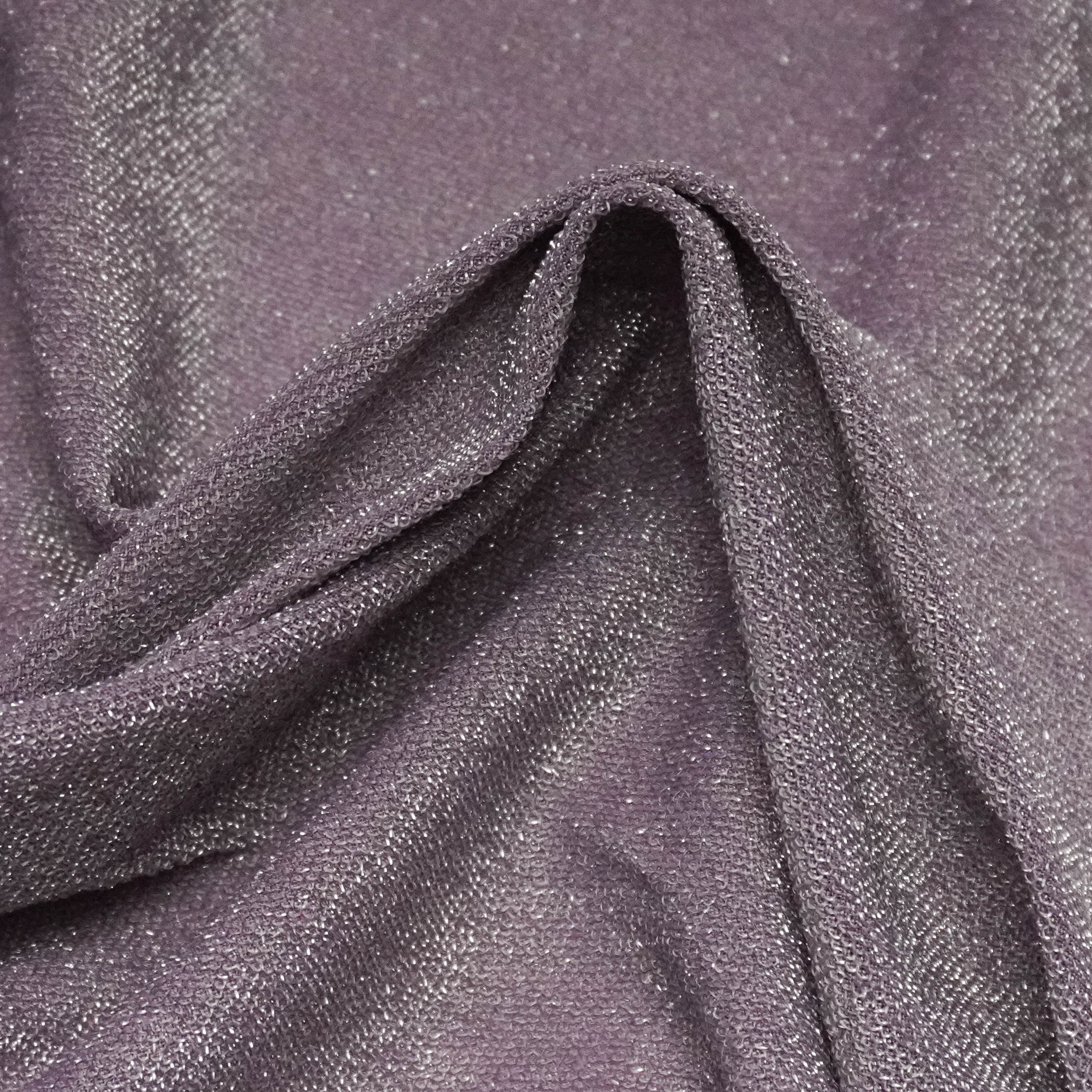 Tecido malha lurex lilás
