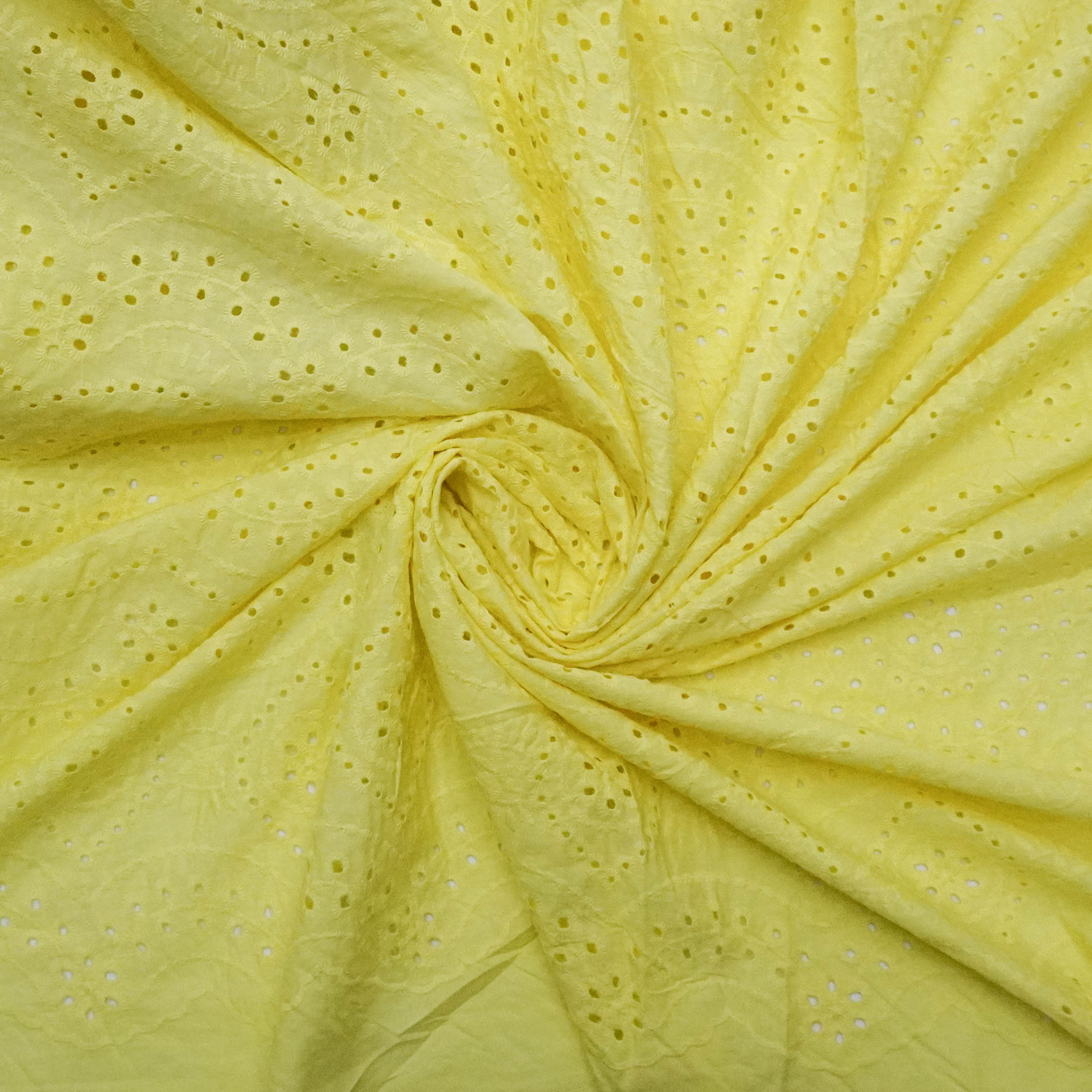 Tecido laise 100% algodão amarelo bebê