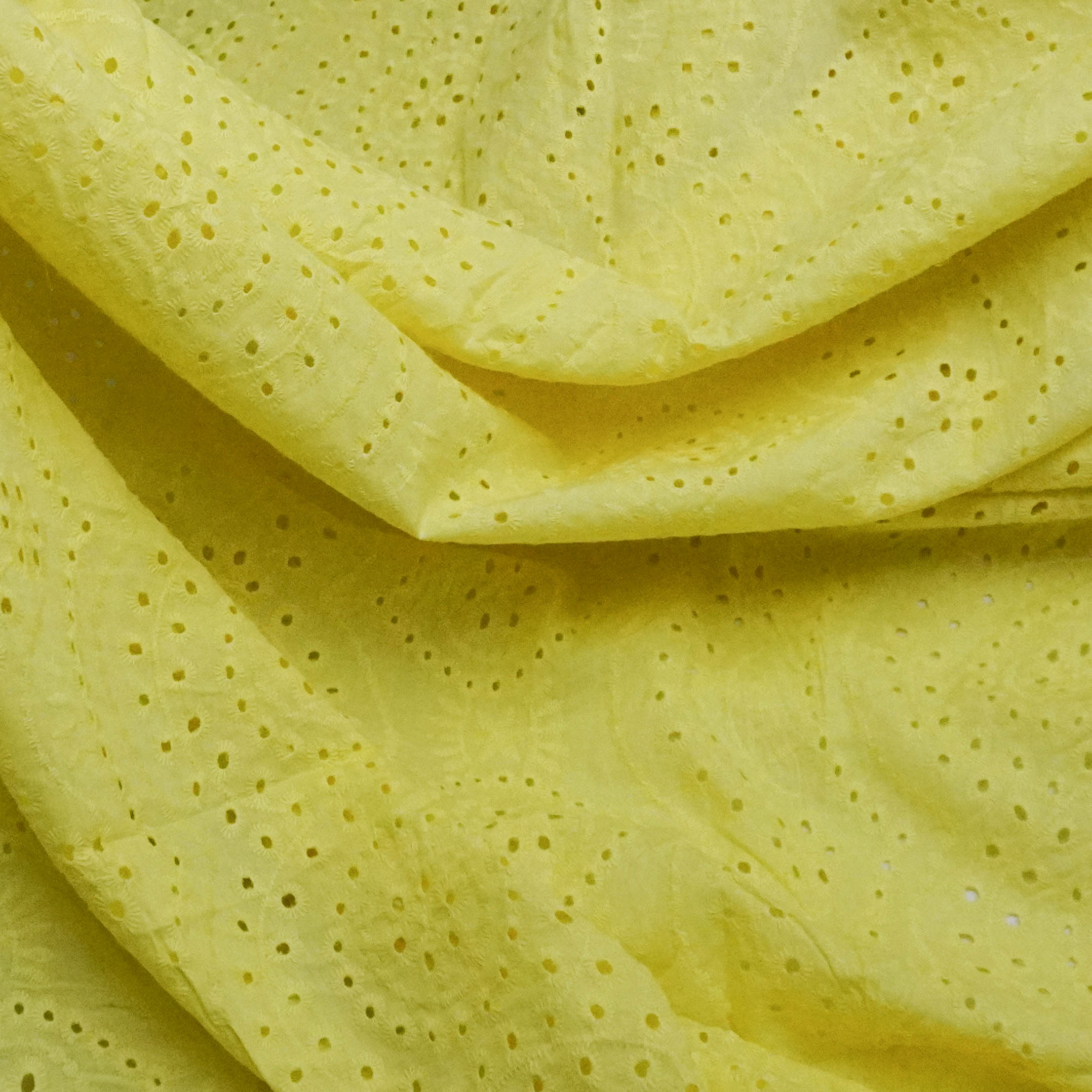 Tecido laise 100% algodão amarelo bebê
