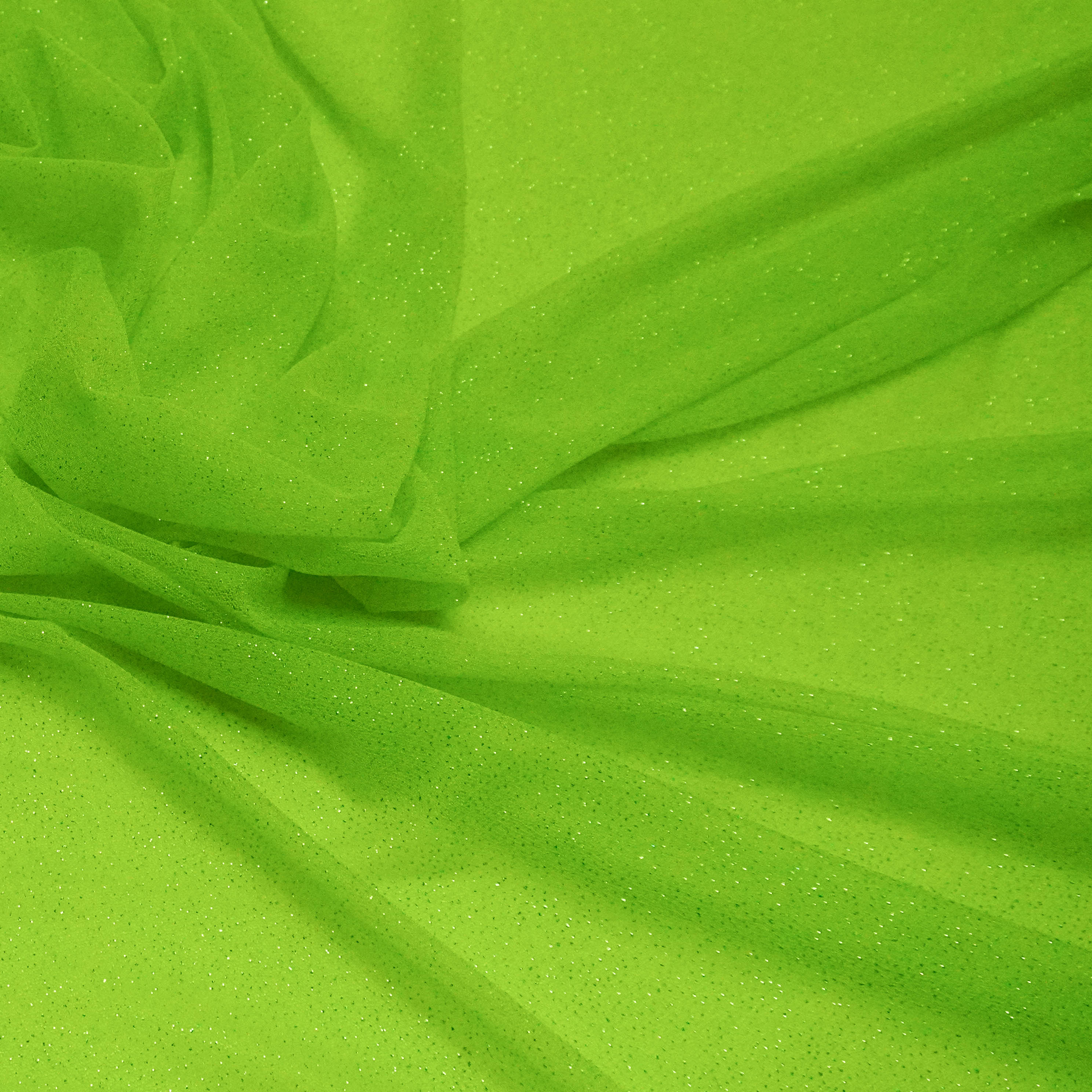 Tecido tule leve com glitter verde lima