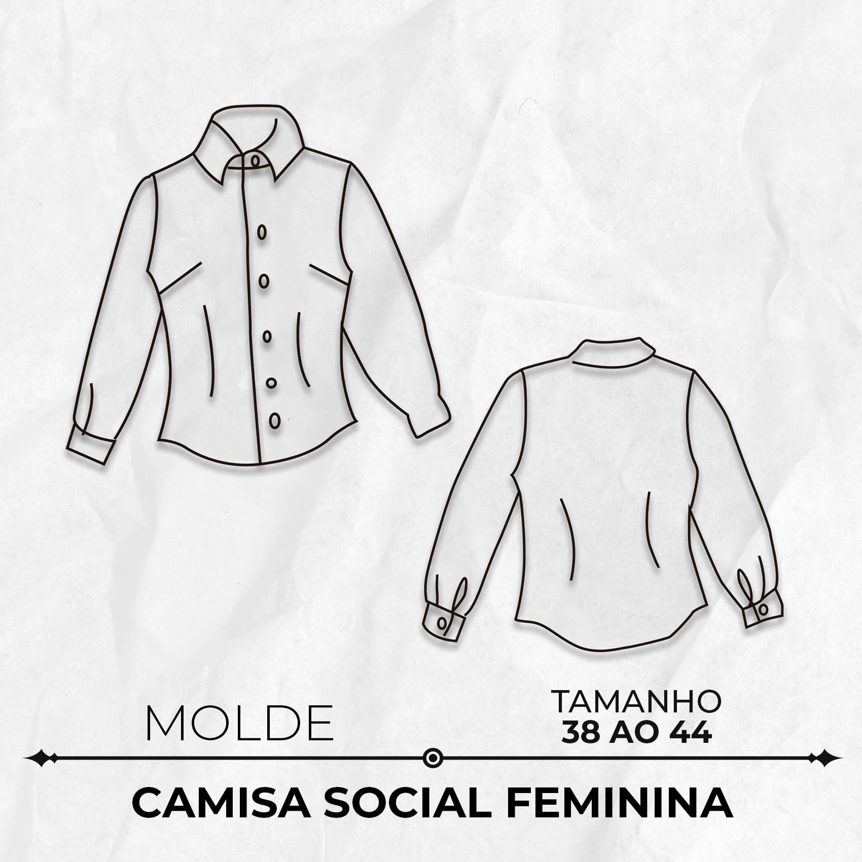 Molde camisa social feminina tamanho 38 ao 44 by Marlene Mukai