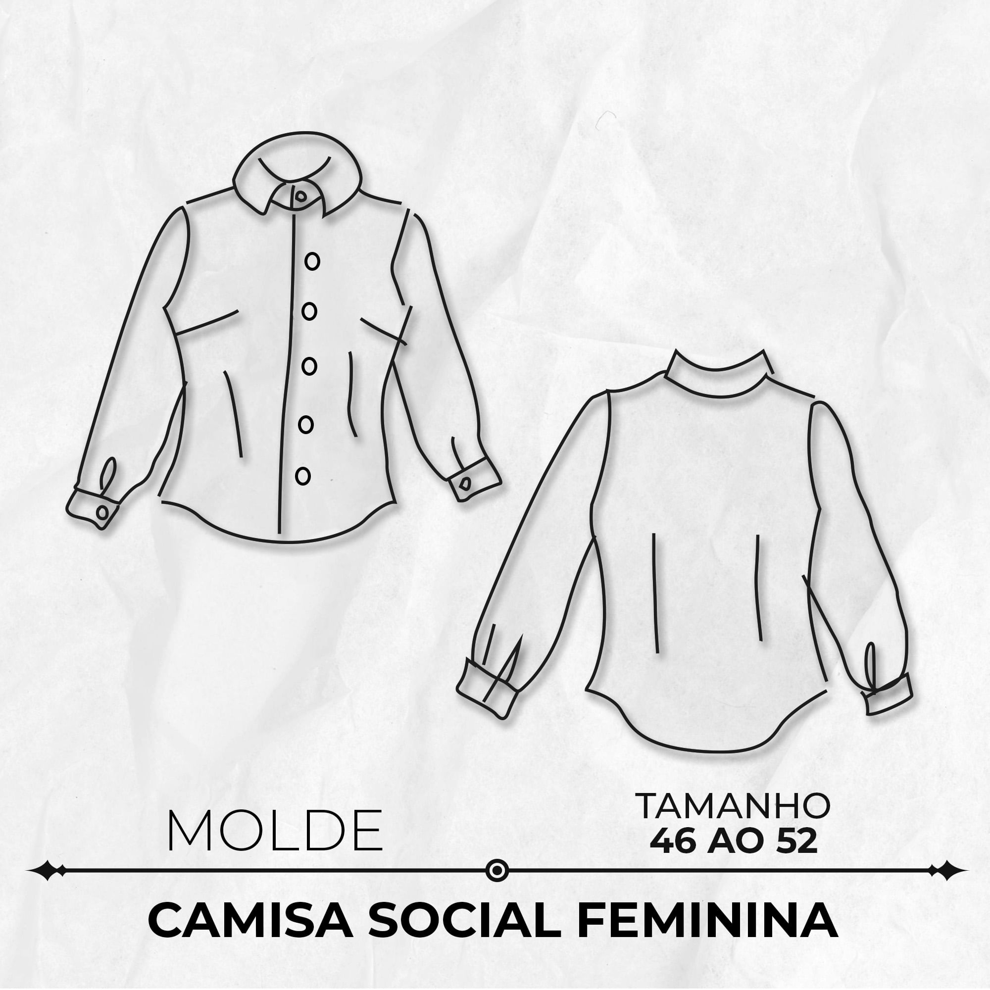 Molde camisa social feminina tamanho 46 ao 52 by Marlene Mukai