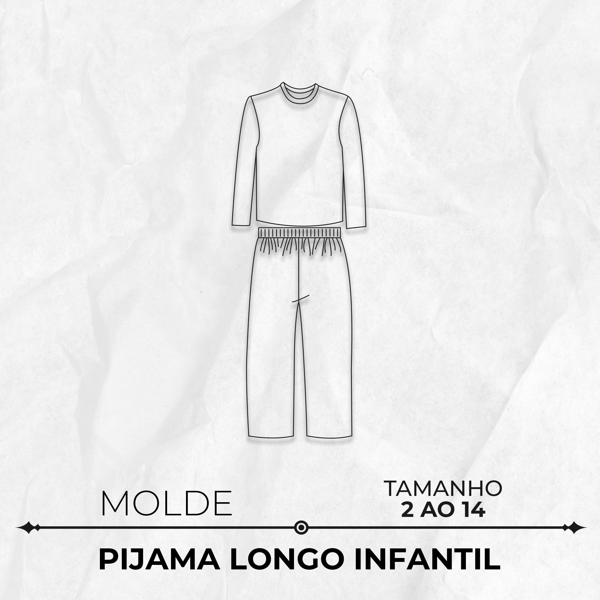 Molde pijama longo infantil tamanho 2 ao 14 by Marlene Mukai