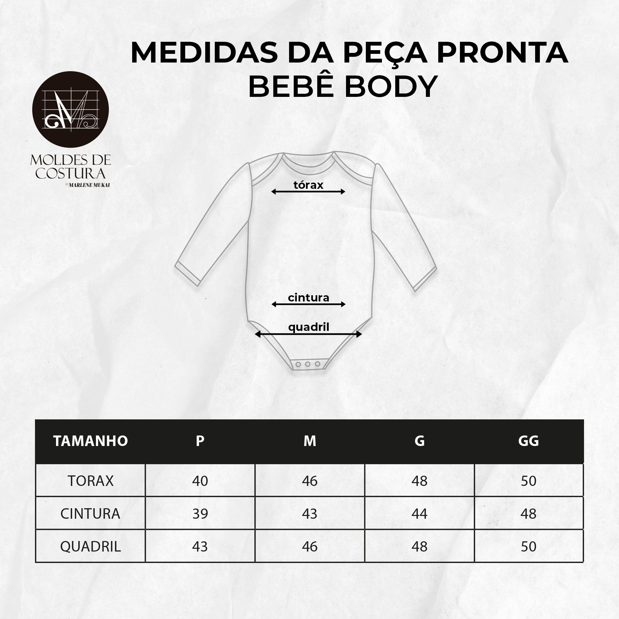 Molde bebê body by Marlene Mukai