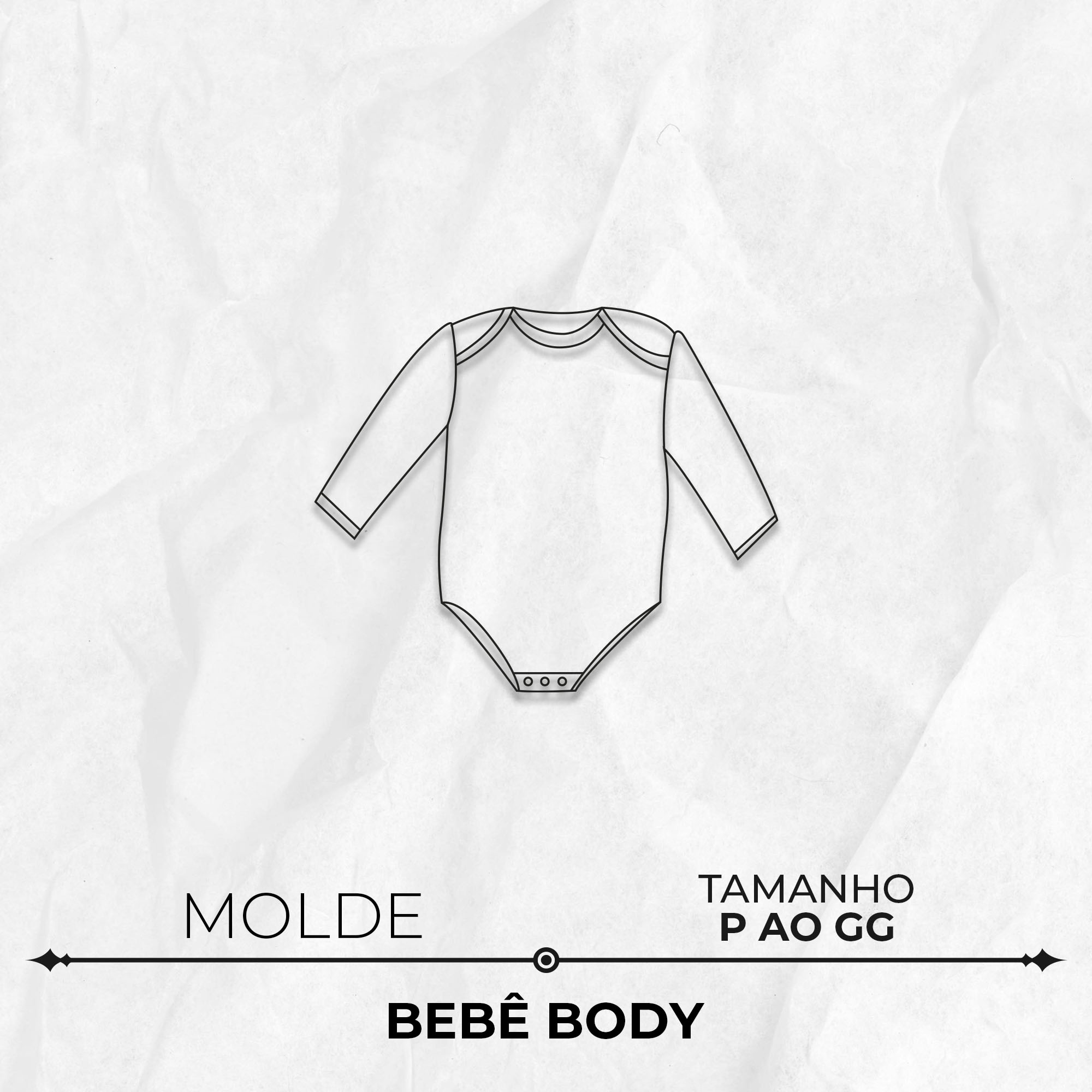 Molde bebê body tamanho P ao GG by Marlene Mukai