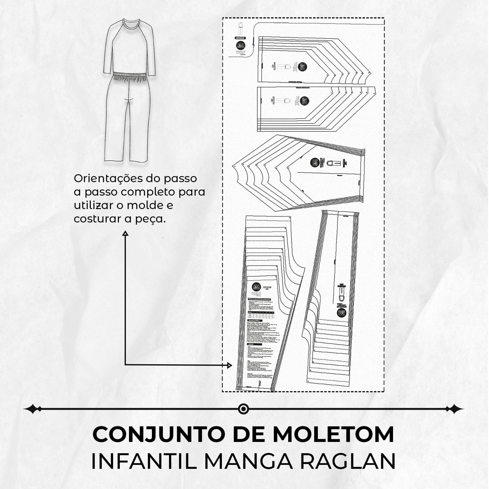 Molde conjunto moletom infantil tamanho 2 ao 14 by Marlene Mukai