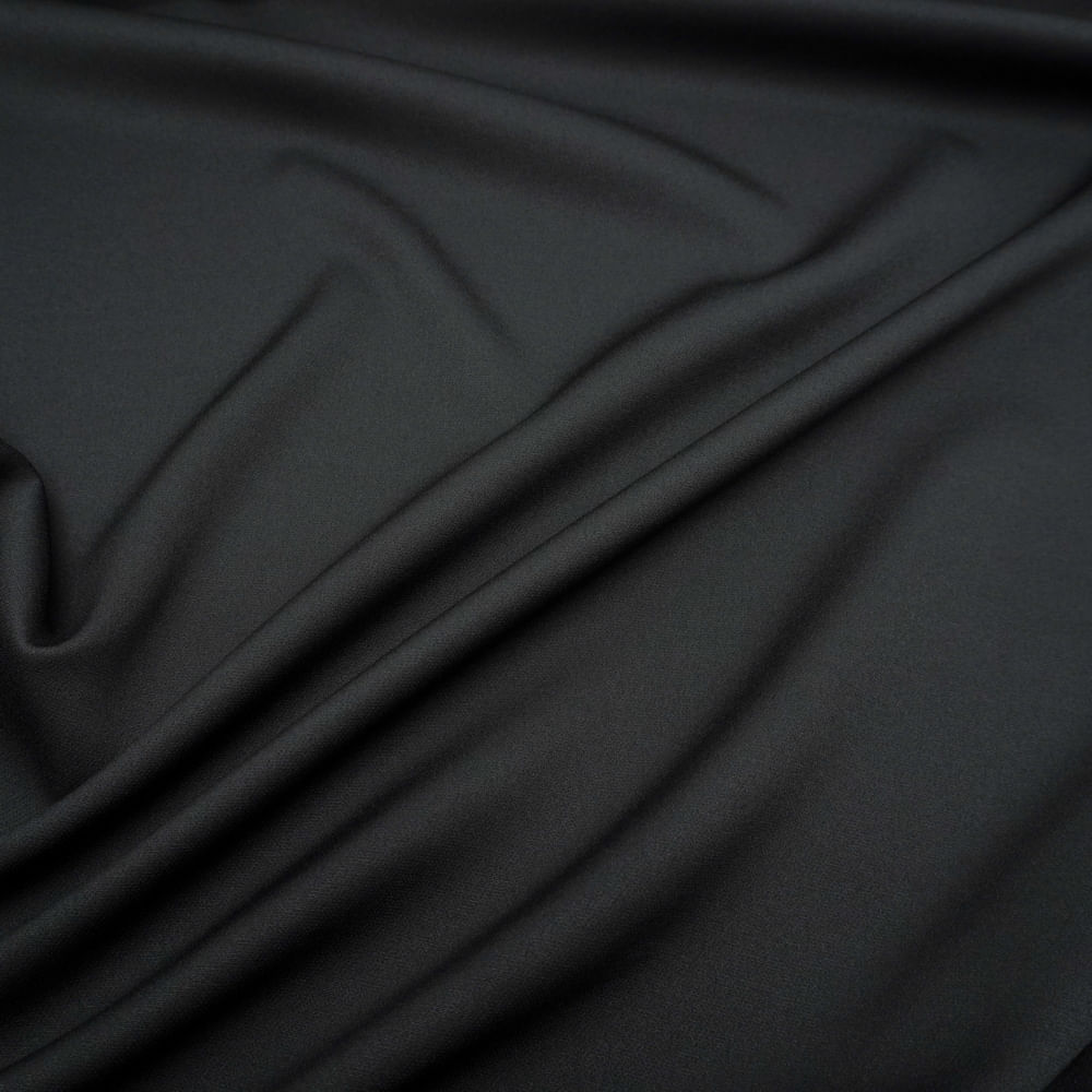 Brushed Suiting Polyester Spandex Fabric Black