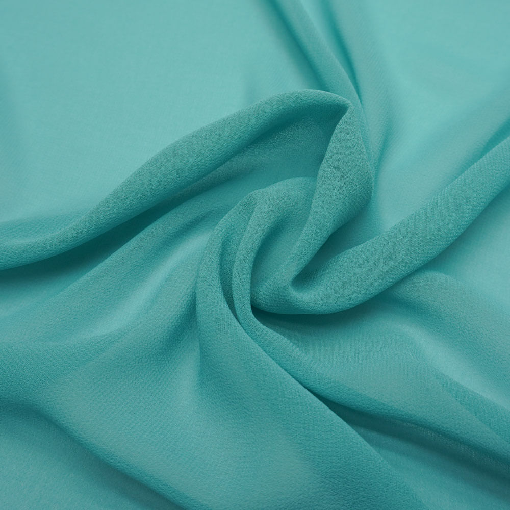 Tecido musseline toque de seda azul turquesa