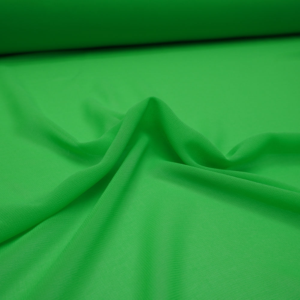 Tecido musseline toque de seda verde neon