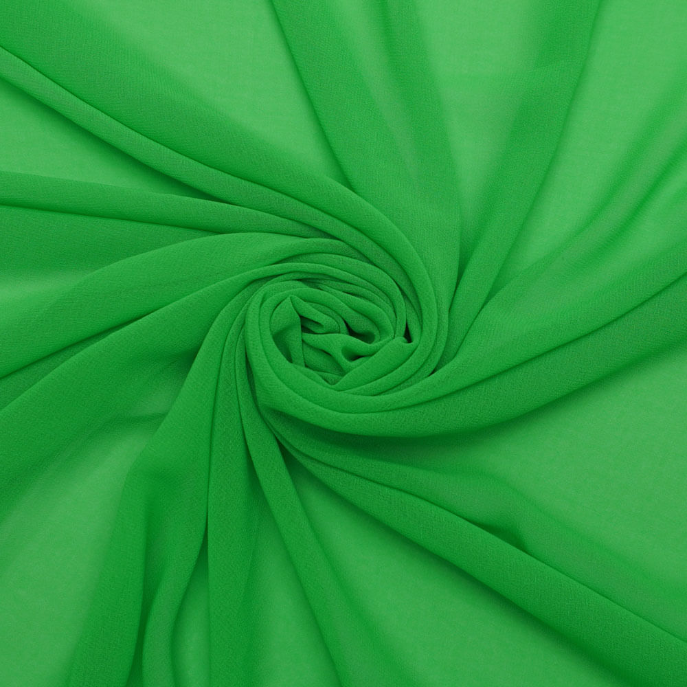 Tecido musseline toque de seda verde neon