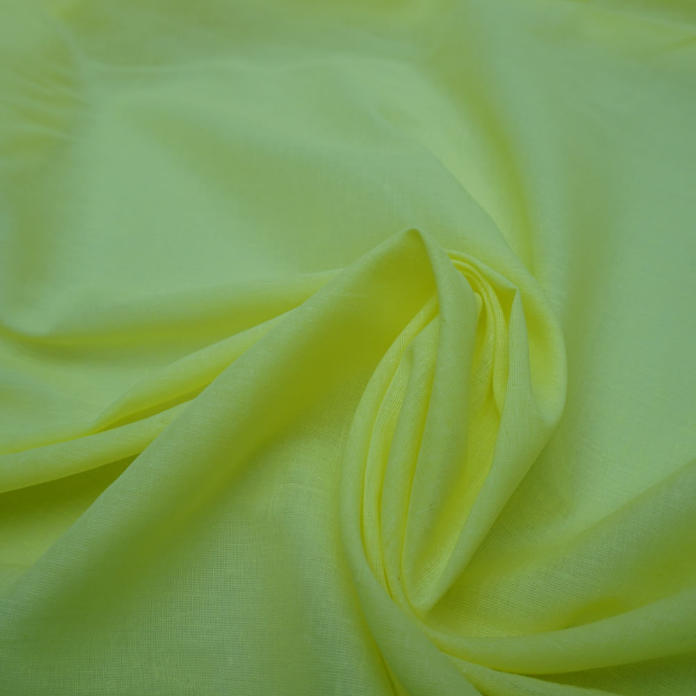 Tecido cambraia de algodão amarelo claro