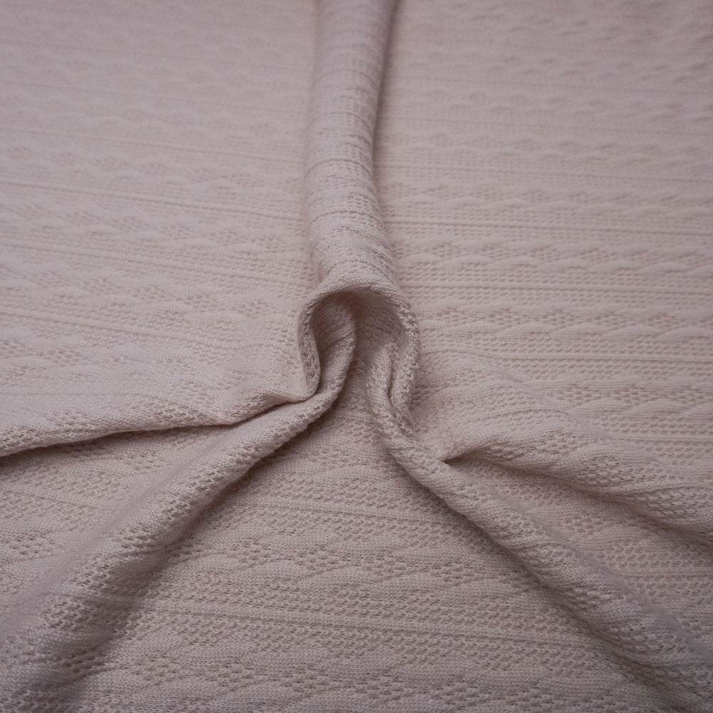 Tecido malha tricot jacquard nude