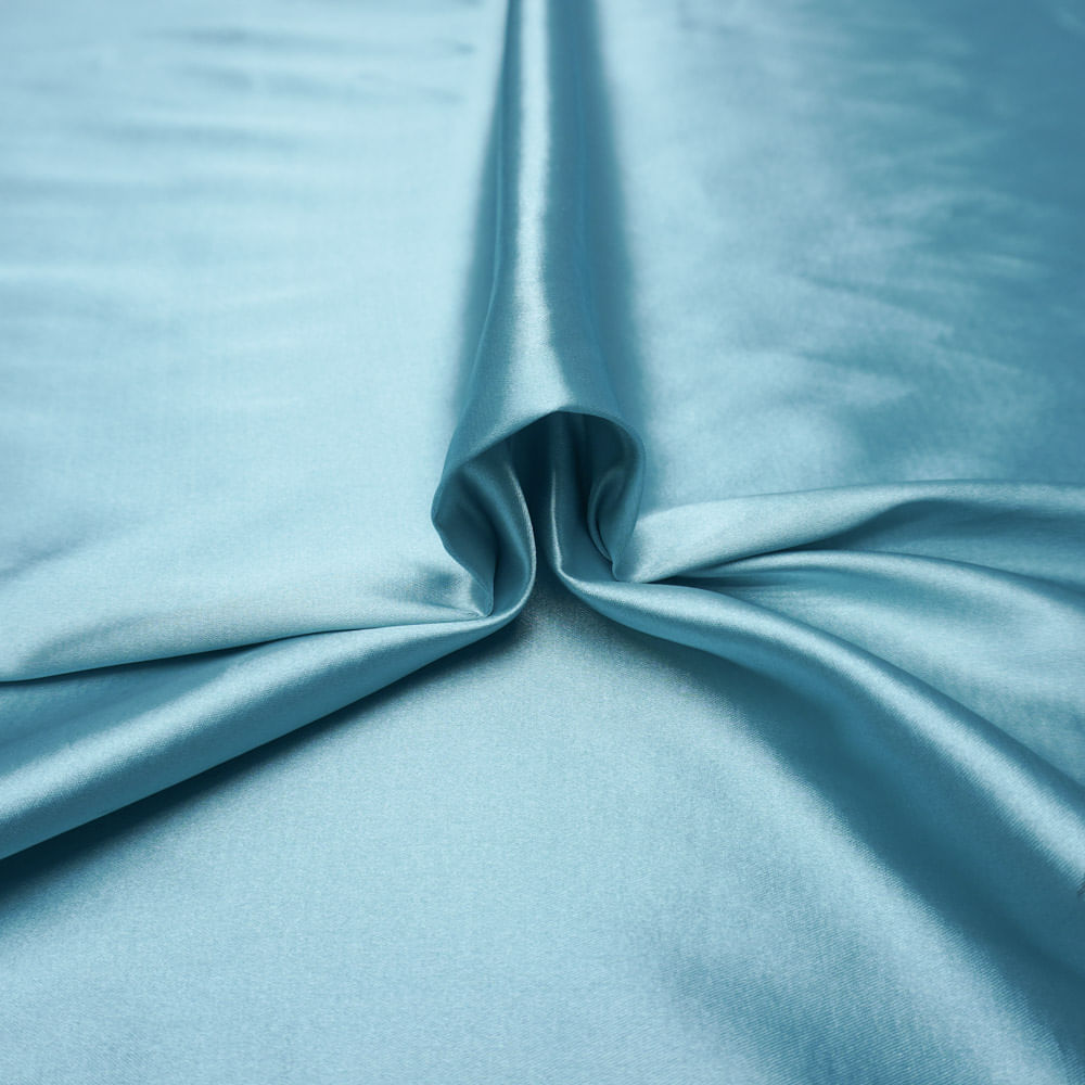 Tecido cetim com elastano azul turquesa