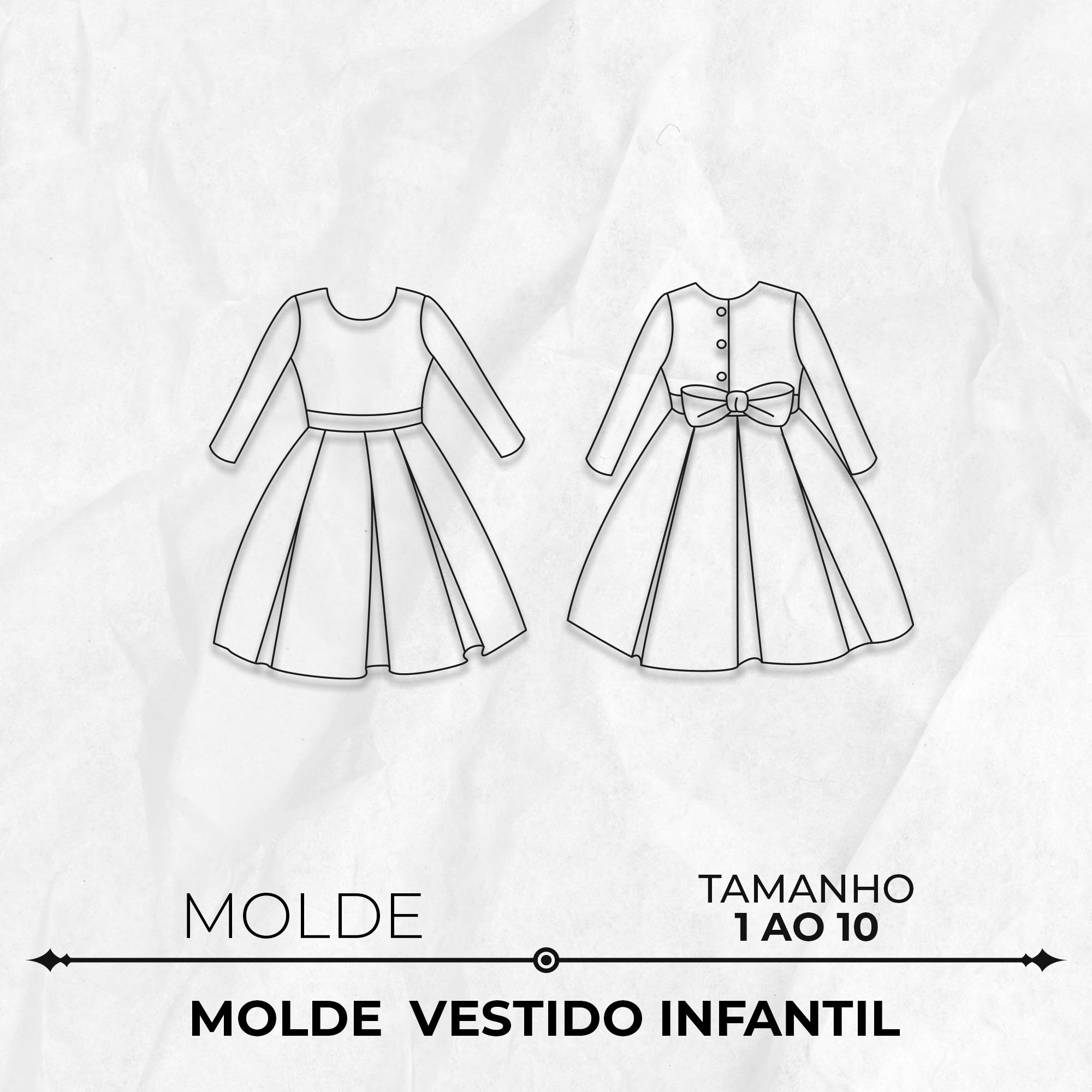 Molde vestido social infantil tamanho ao 10 by Marlene Mukai