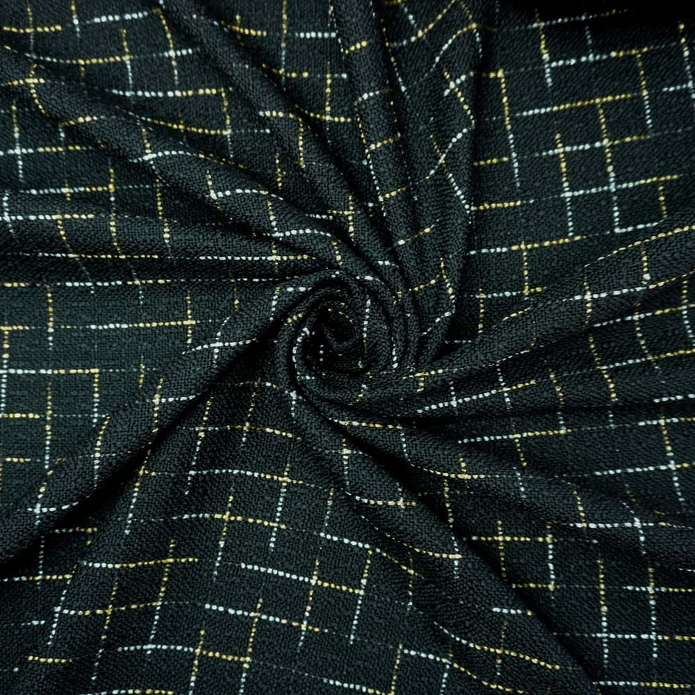 Tecido tweed preto fio lurex