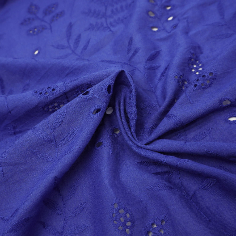 Tecido laise 100% algodão azul royal