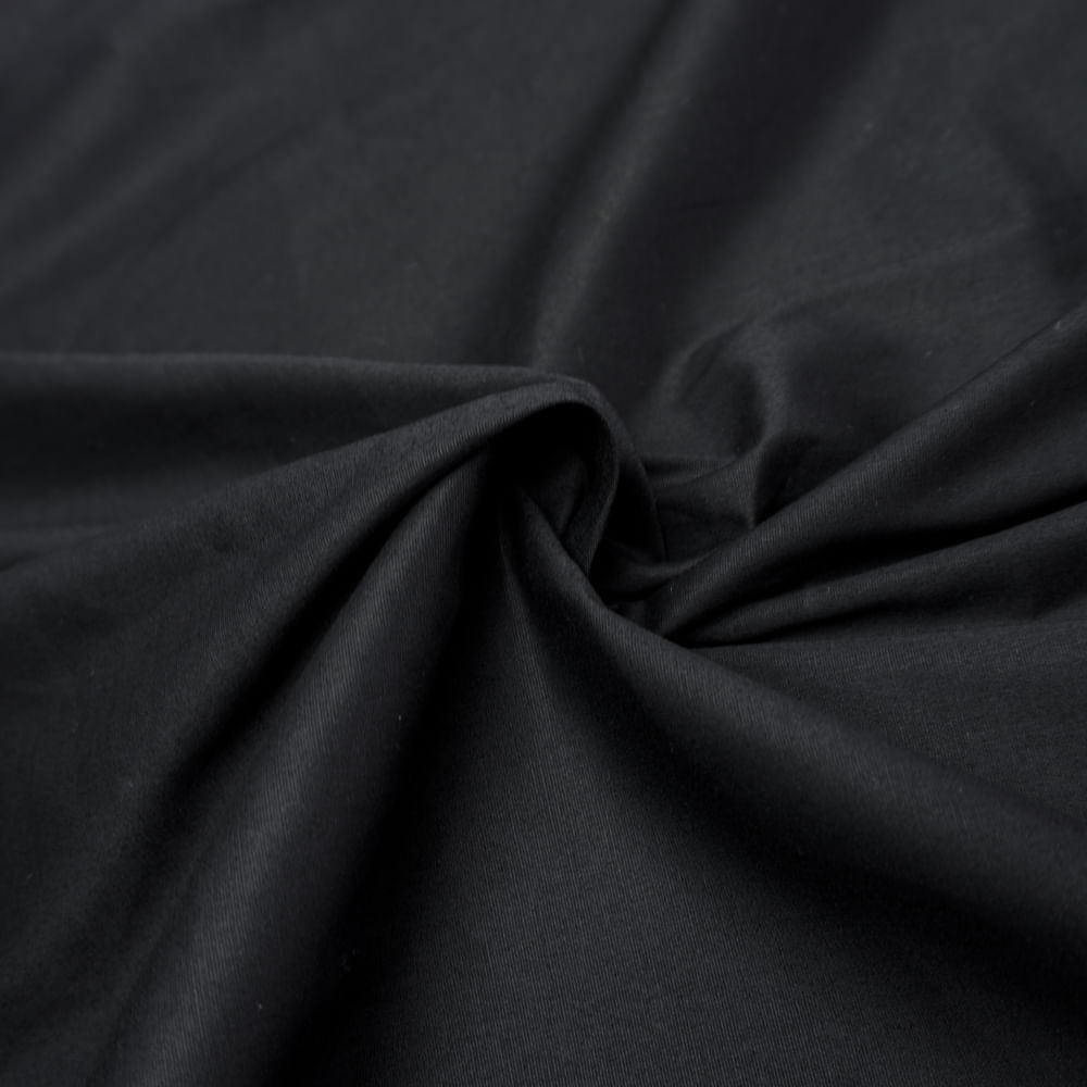 Tecido tricoline com elastano preto