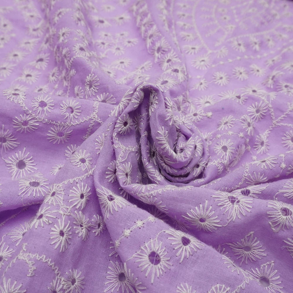 Tecido laise algodão puro lilas