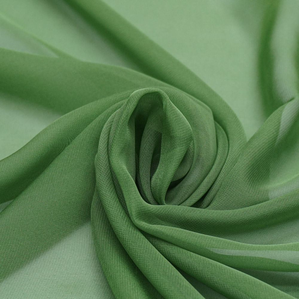 Tecido gazar toque de seda verde oliva