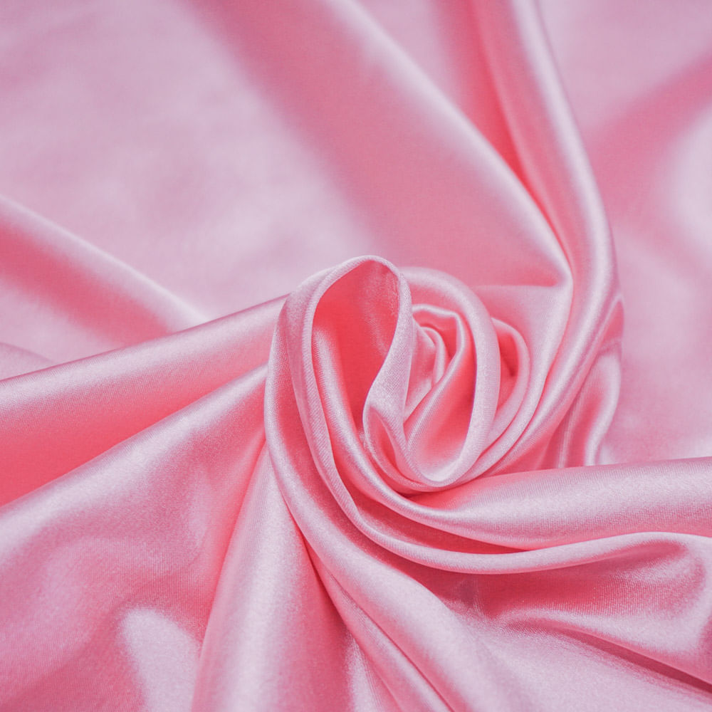 Tecido cetim toque de seda com elastano rosa claro