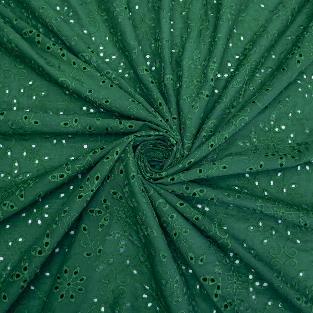 Tecido laise algodão puro verde bandeira