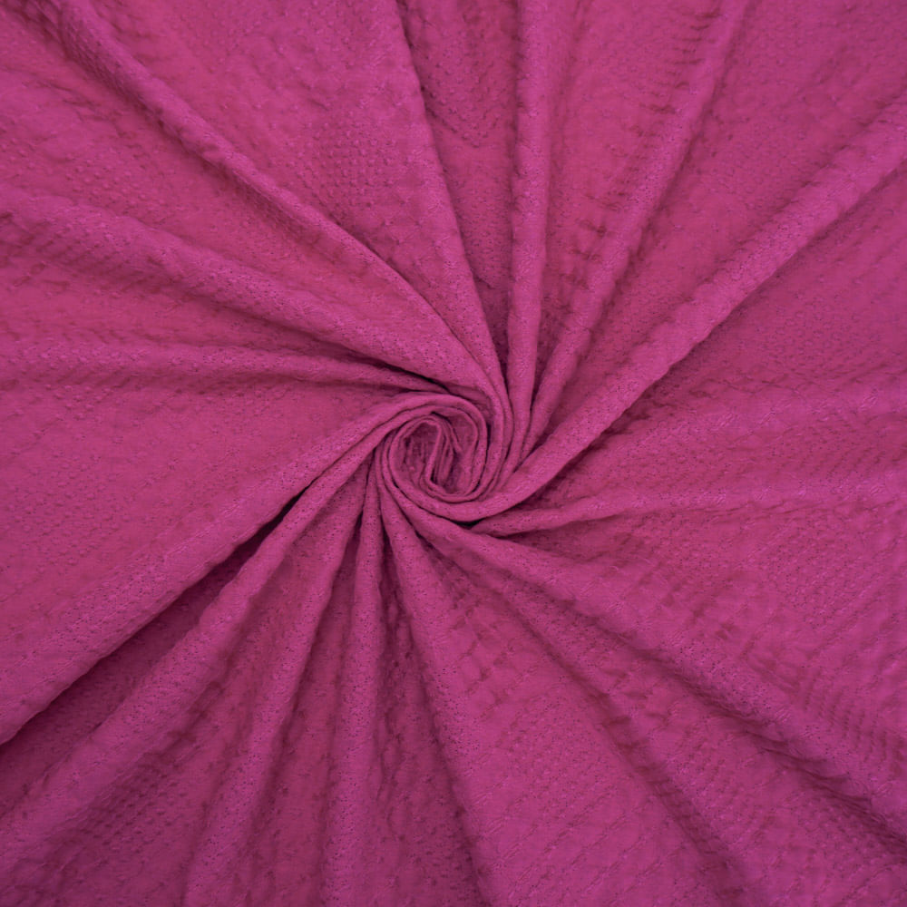 Tecido linho misto bordado pink
