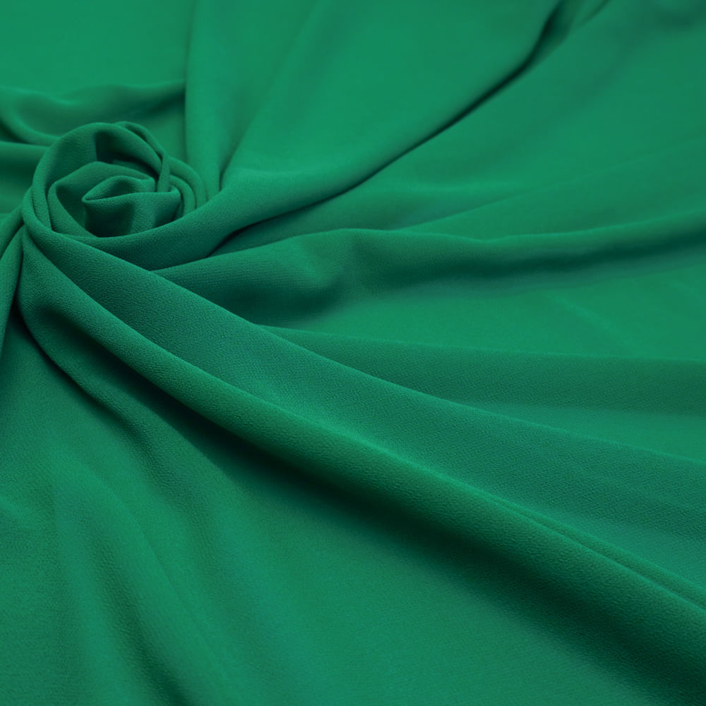 Tecido musseline toque de seda verde folha escuro
