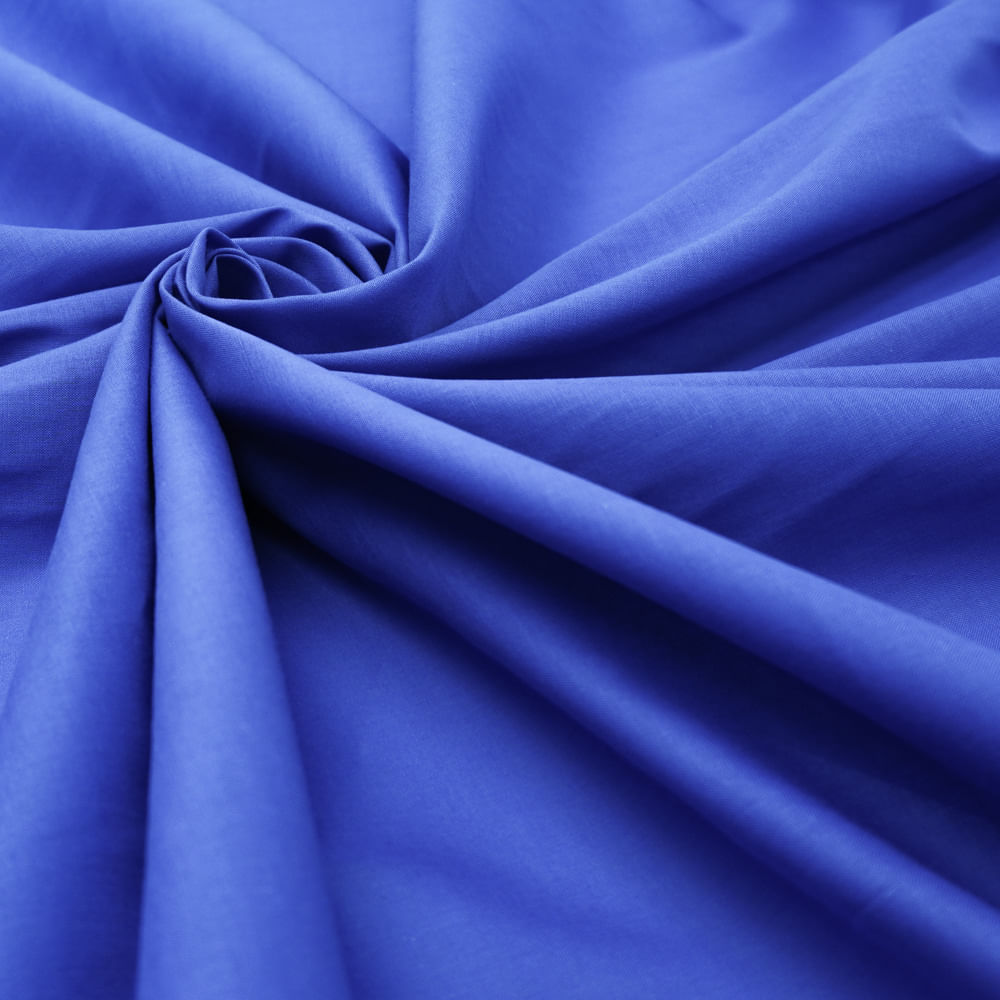 Tecido cambraia de algodão puro azul royal