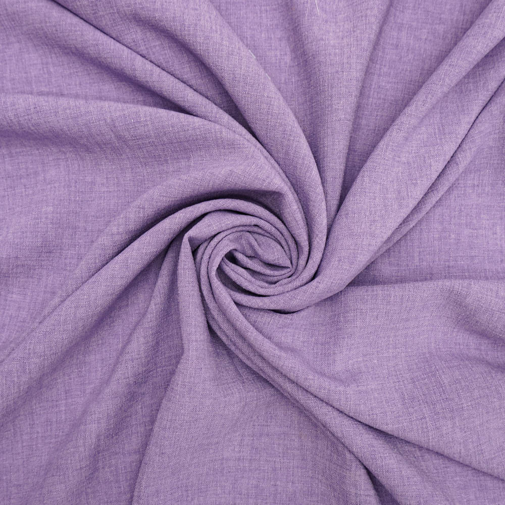 Tecido poliéster com textura de linho lilás