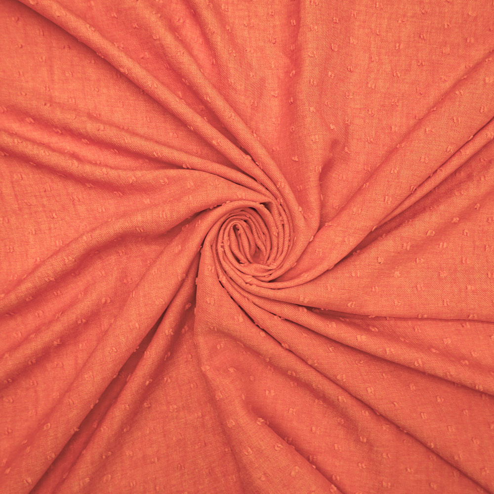 Tecido poliéster com textura de linho laranja pipoquinha