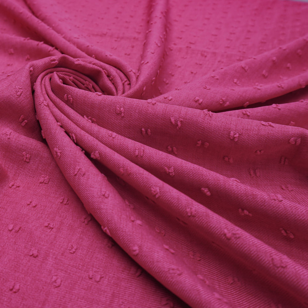 Tecido poliéster com textura de linho pink pipoquinha