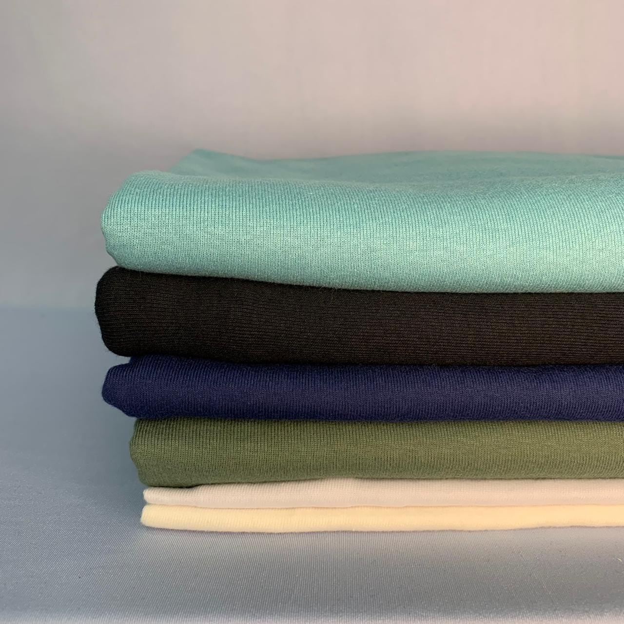 Tecido Ribana 1x1 6 cores 100% algodão kit 3,47 kg aprox. 11,7 m