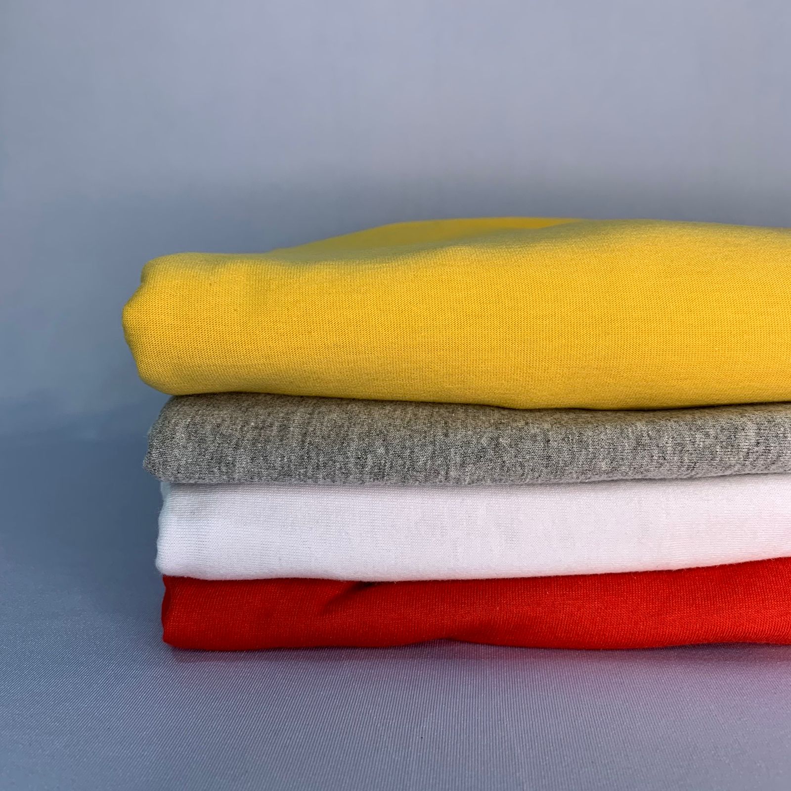 Tecido Malha algodão 4 cores 100% algodão kit com 2,18 kg aprox. 7,3 m