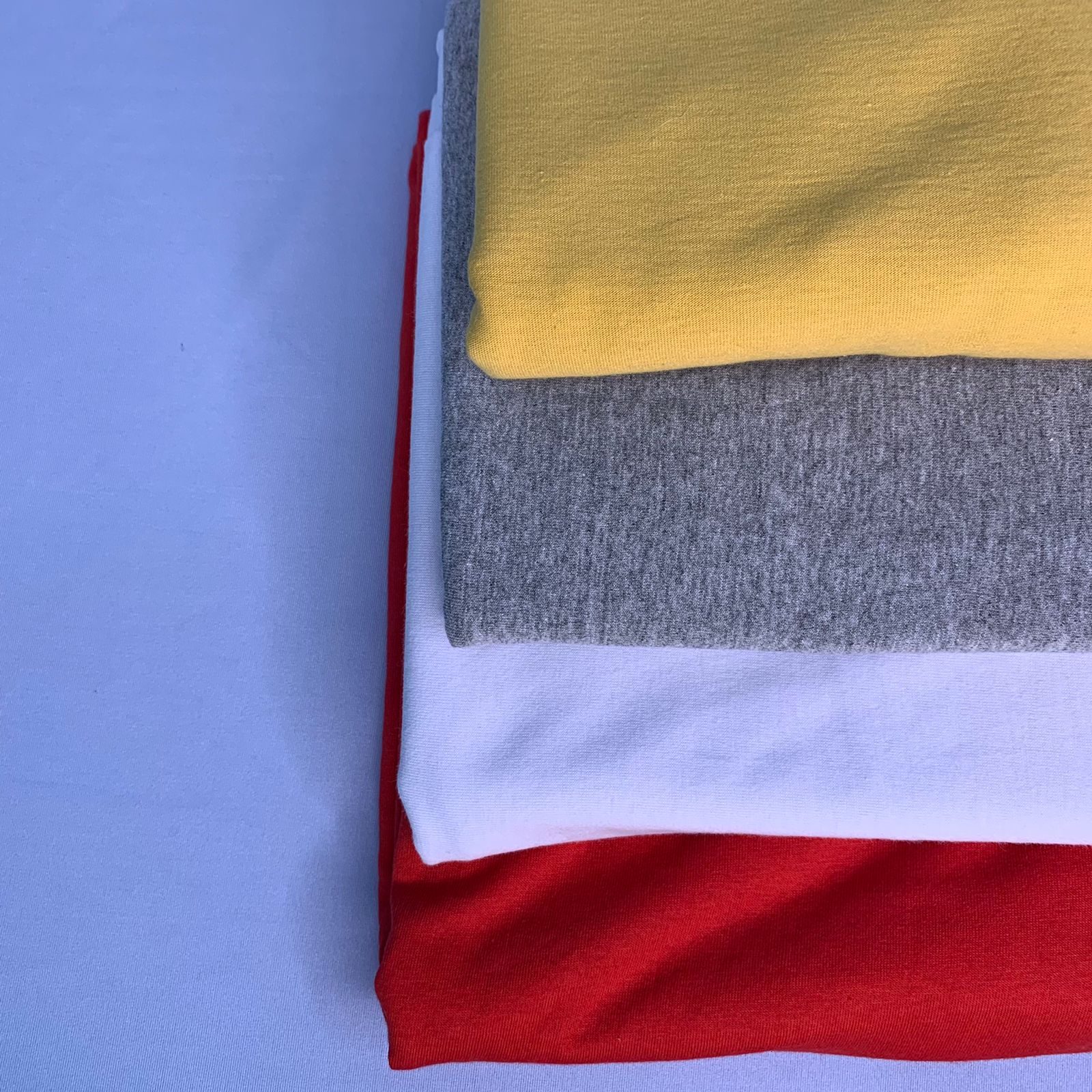 Tecido Malha algodão 4 cores 100% algodão kit com 2,18 kg aprox. 7,3 m
