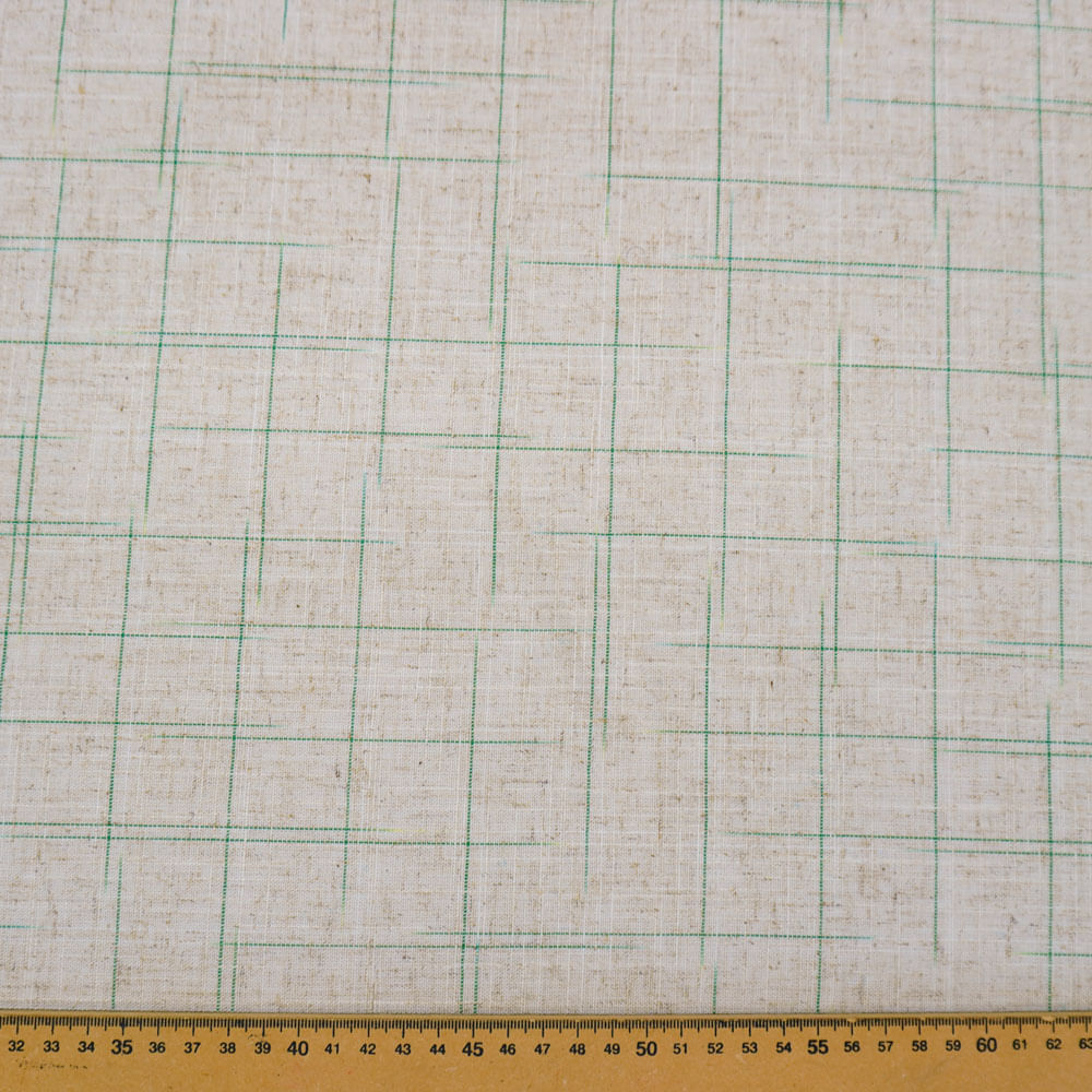Tecido Linho Estampa Xadrez Verde - 50cm X150cm