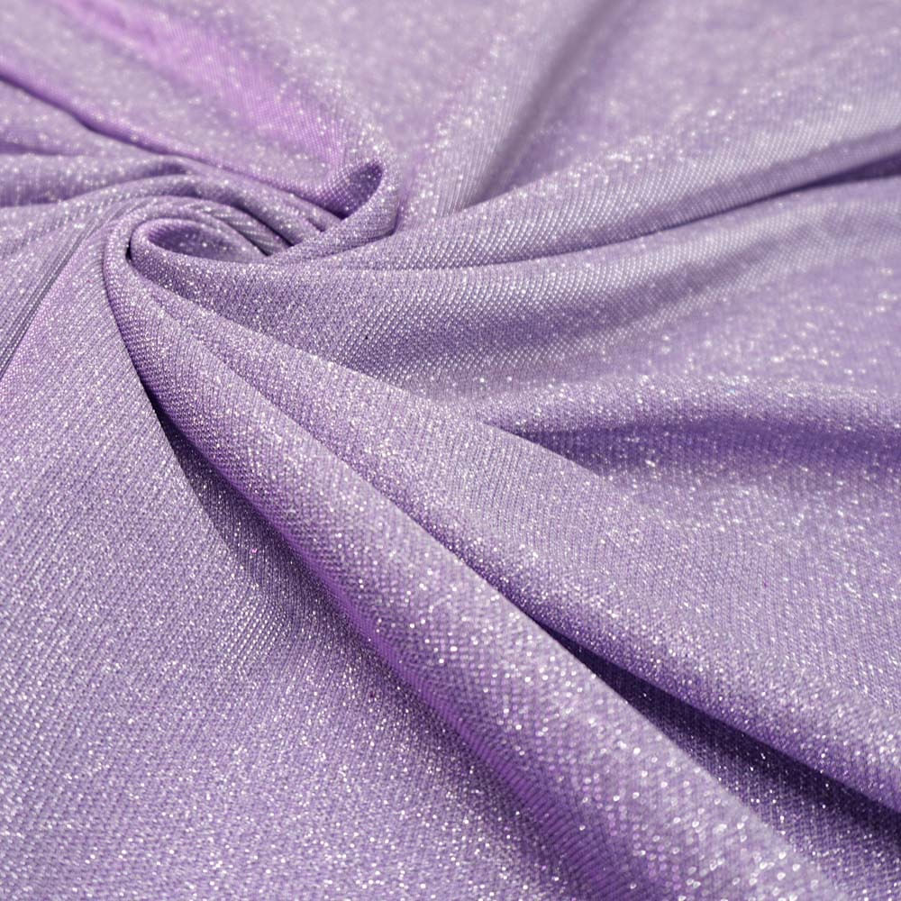 Tecido malha acetinado lurex lilás furta cor lilás
