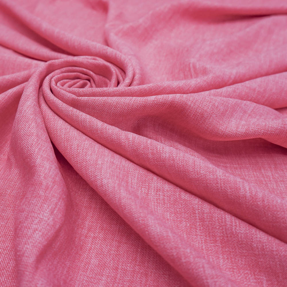 Tecido alfaiataria com textura de linho rosa chiclete claro